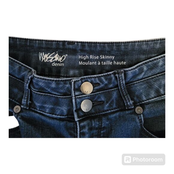Womens Mossimo Denim Blue High Rise Skinny Stretchy 2 Button Jeans Size 29 - Picture 7 of 9